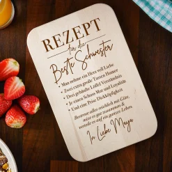 Graviertes Frühstücksbrettchen - Schwester Rezept