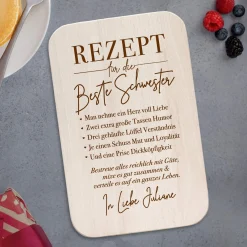 Graviertes Frühstücksbrettchen - Schwester Rezept