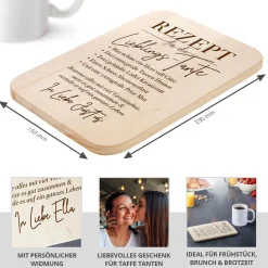 Graviertes Frühstücksbrettchen - Tante Rezept