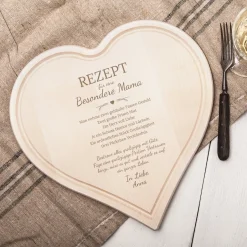 Graviertes Holzherz - Rezept Mama