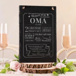 Große Schiefertafel mit Gravur - Rezept Oma