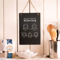 Große Schiefertafel mit Gravur für Familien