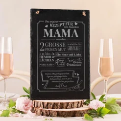 Große Schiefertafel mit Gravur - Rezept Mama