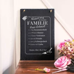 Große Schiefertafel mit Gravur - Rezept Familie