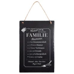 Große Schiefertafel mit Gravur - Rezept Familie