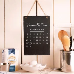 Große Schiefertafel mit Gravur - Kalender