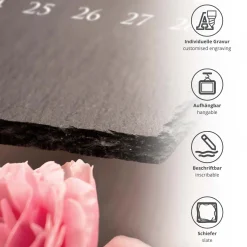 Große Schiefertafel mit Gravur - Kalender