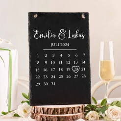 Große Schiefertafel mit Gravur - Kalender