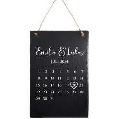 Große Schiefertafel mit Gravur - Kalender