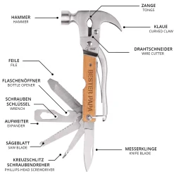 Hammer Multitool 10 in1 Werkzeug - Bester Papa