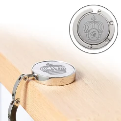 Handtaschenhalter mit Krone und Initialen Gravur