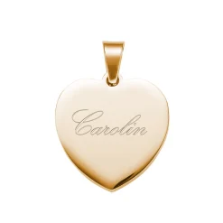 Herzanhänger Gold graviert mit Kette - Name