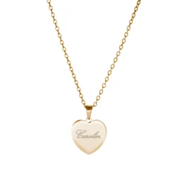 Herzanhänger Gold graviert mit Kette - Name