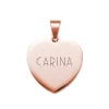 Herzanhänger Rosegold graviert mit Kette - Reh mit Name