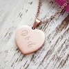 Herzanhänger Rosegold graviert mit Kette - Initialen