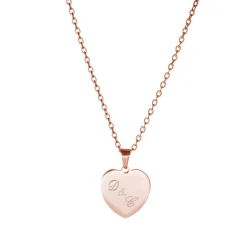 Herzanhänger Rosegold graviert mit Kette - Initialen