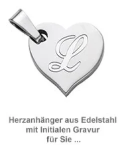 Herzanhänger Set für Paare - Initialen Gravur