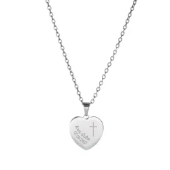 Herzanhänger Silber graviert mit Kette - Konfirmation