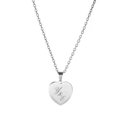 Herzanhänger Silber graviert mit Kette - Initialen