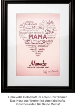 Herz aus Worten - personalisiertes Bild für Mama