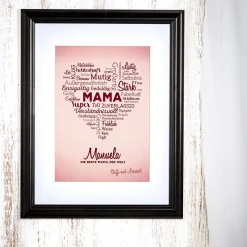 Herz aus Worten - personalisiertes Bild für Mama