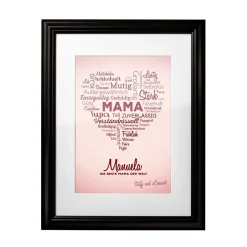 Herz aus Worten - personalisiertes Bild für Mama