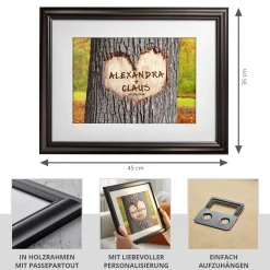 Herz im Baum Herbstbild - personalisiert