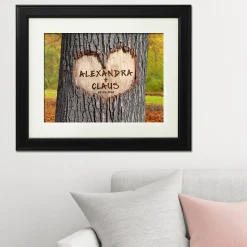 Herz im Baum Herbstbild - personalisiert