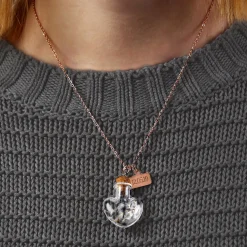 Herz Kettenanhänger Flaschenpost Rosegold - Datum Gravur