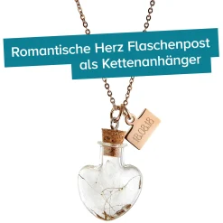 Herz Kettenanhänger Flaschenpost Rosegold - Datum Gravur