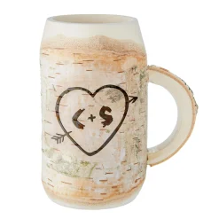 Holz Bierkrug mit Gravur - Amors Pfeil - Personalisiert