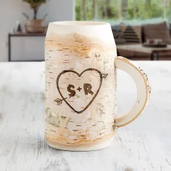 Holz Bierkrug mit Gravur - Amors Pfeil - Personalisiert