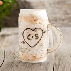 Holz Bierkrug mit Gravur - Amors Pfeil - Personalisiert