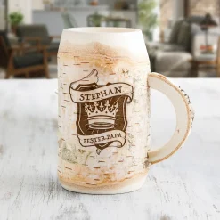 Holz Bierkrug mit Gravur - Bester Papa - Personalisiert