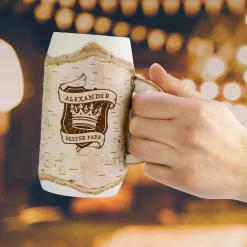 Holz Bierkrug mit Gravur - Bester Papa - Personalisiert