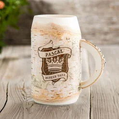 Holz Bierkrug mit Gravur - Bester Papa - Personalisiert