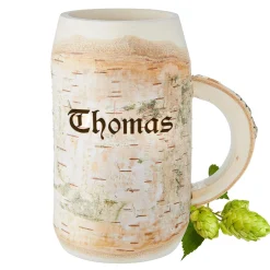 Holz Bierkrug mit Gravur - Name