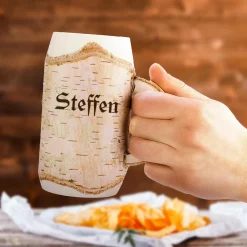 Holz Bierkrug mit Gravur - Name