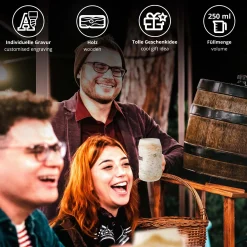 Holz Bierkrug mit Gravur - Name