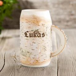 Holz Bierkrug mit Gravur - Name