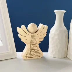 Holzengel mit Gravur - Weihnachten