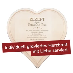Holzherz mit Gravur Rezept Oma - Personalisiert
