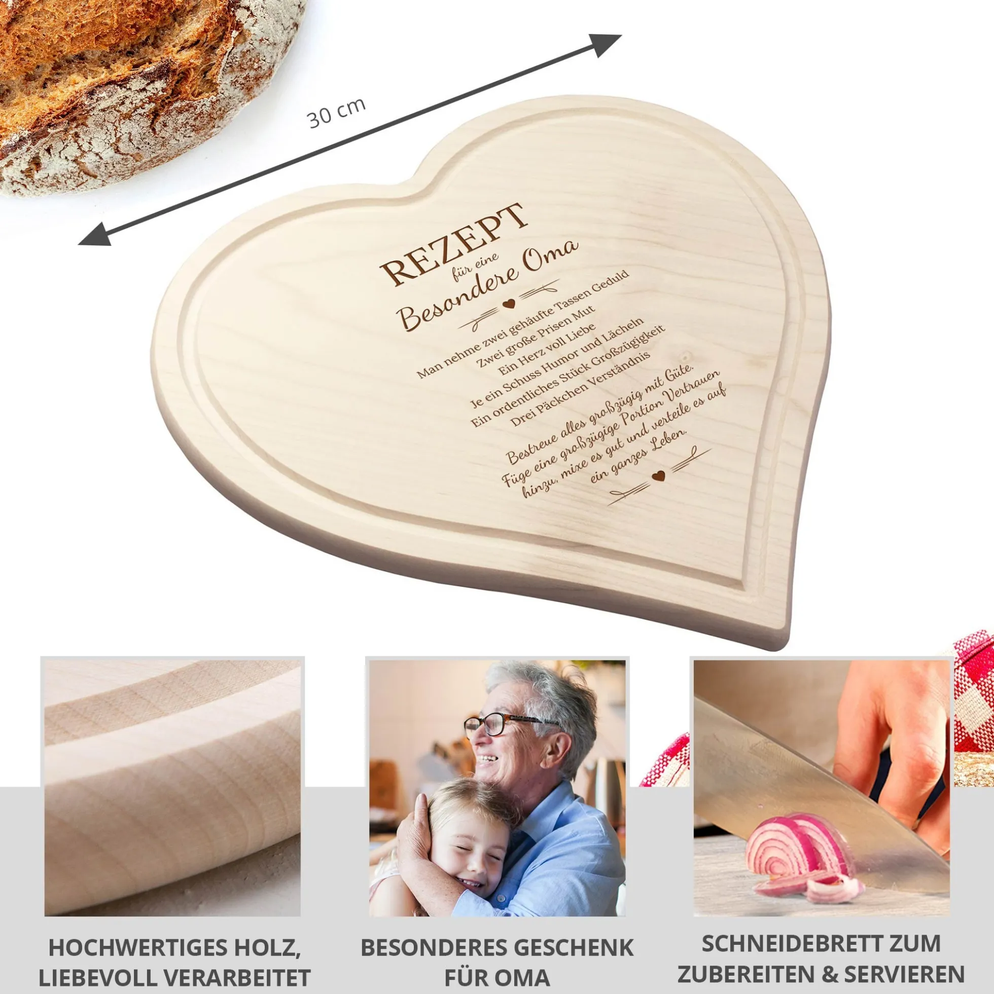 Holzherz mit Gravur - Rezept Oma