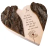 Holzherz mit Gravur Trauerblume