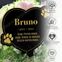 Hunde Gedenktafel mit Gravur - Schwarz