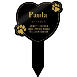 Hunde Gedenktafel mit Gravur - Schwarz
