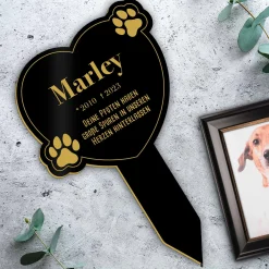 Hunde Gedenktafel mit Gravur - Schwarz