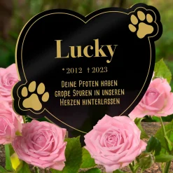 Hunde Gedenktafel mit Gravur - Schwarz