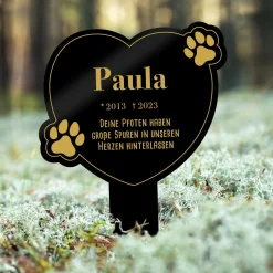 Hunde Gedenktafel mit Gravur - Schwarz