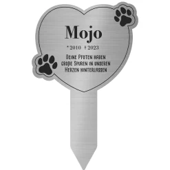 Hunde Gedenktafel mit Gravur - Silber